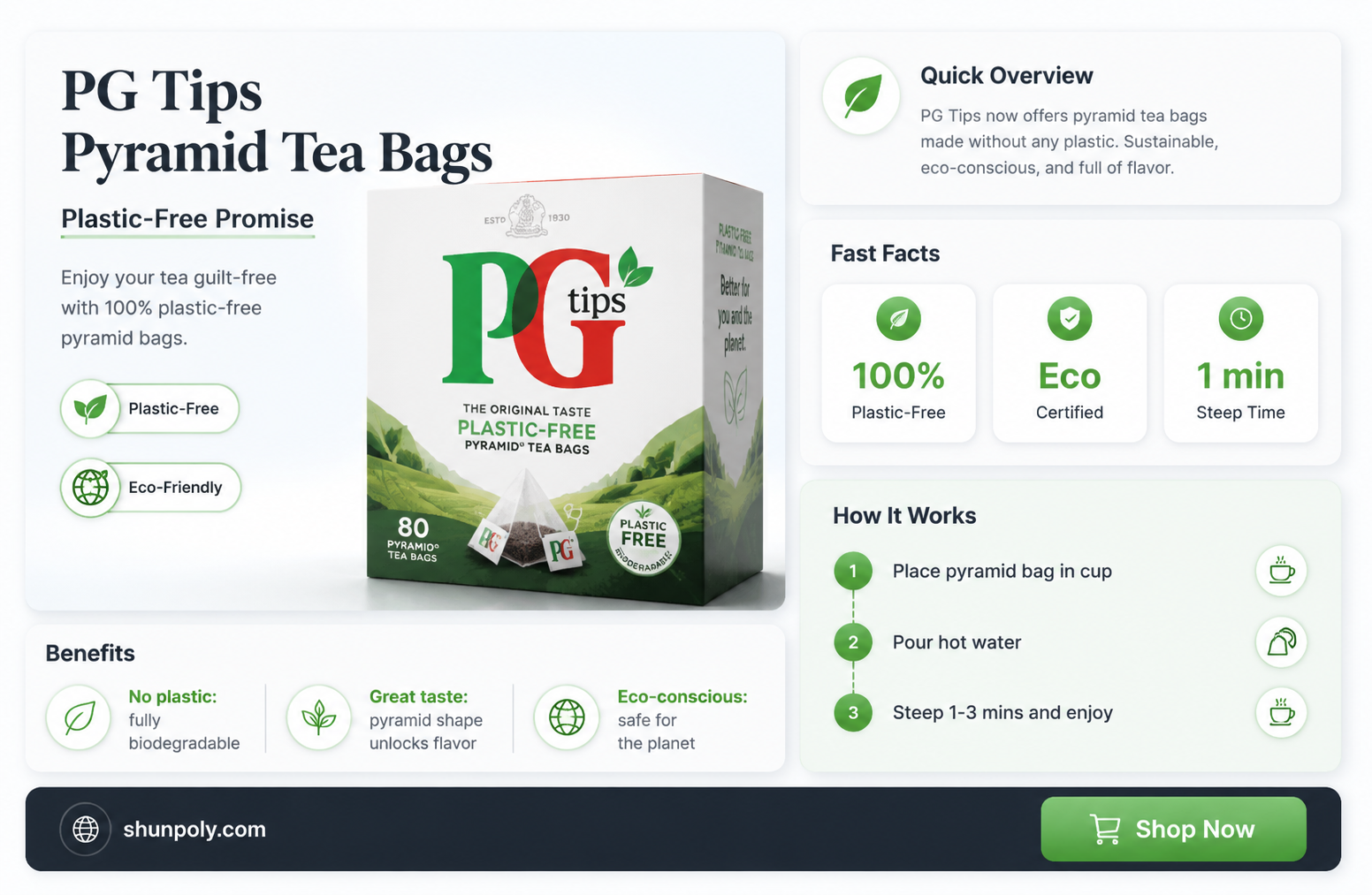 are pg tips pyramid tea bags plastic free