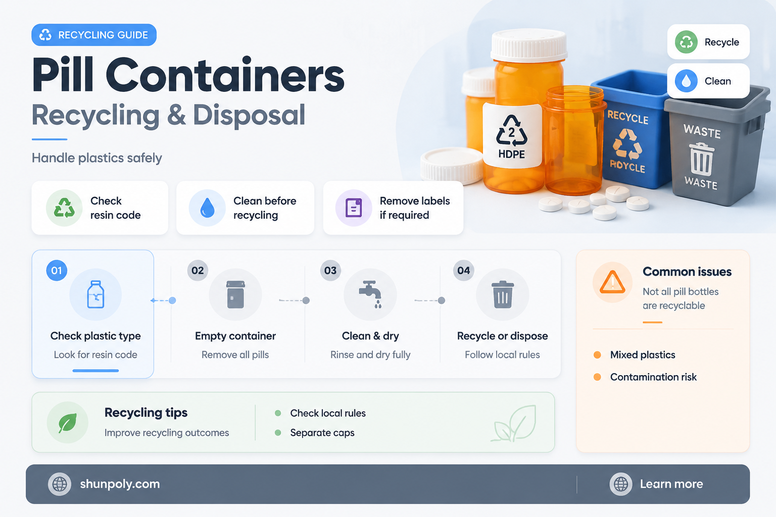 are plastic pill containers recyclable