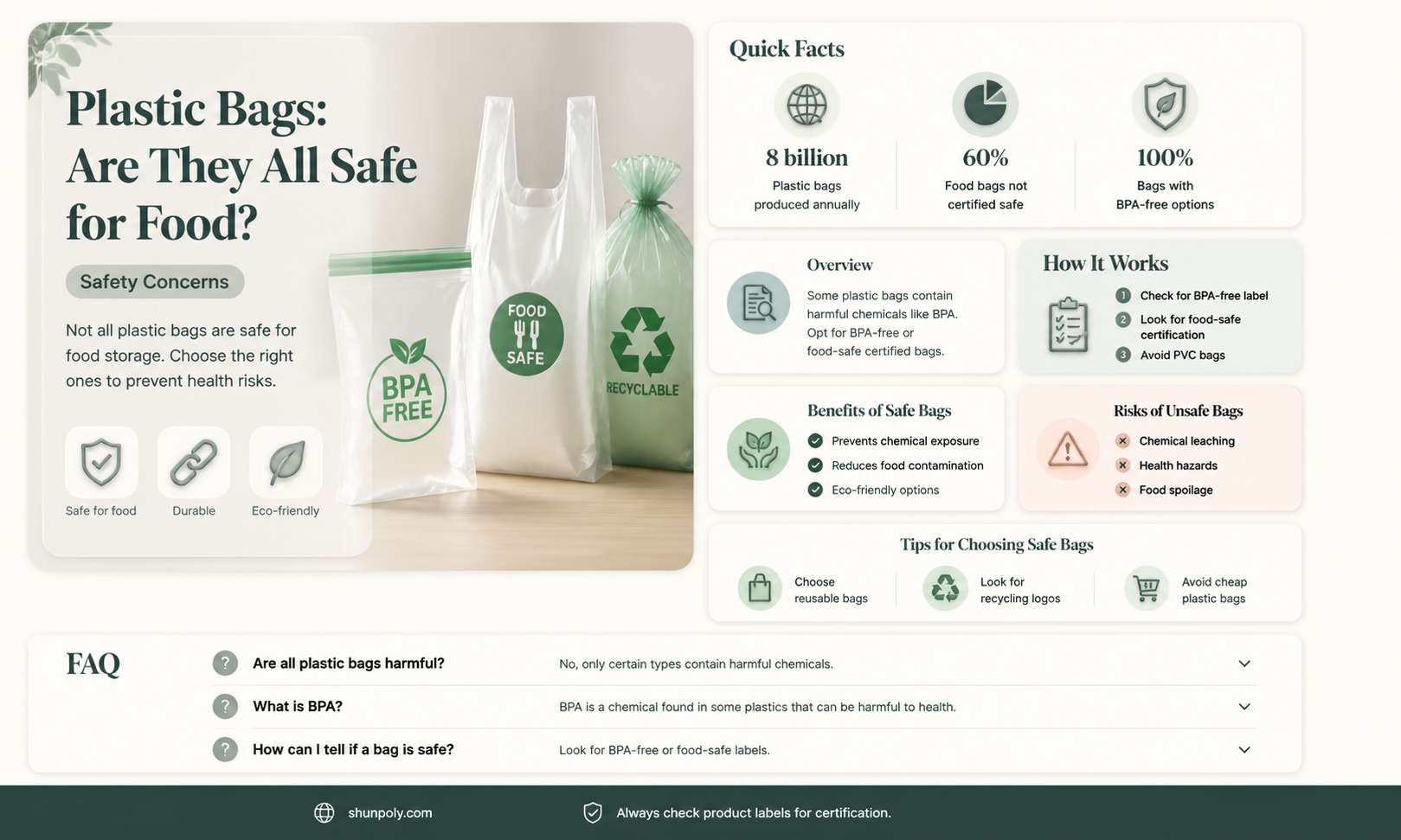 are all plastic bags food safe