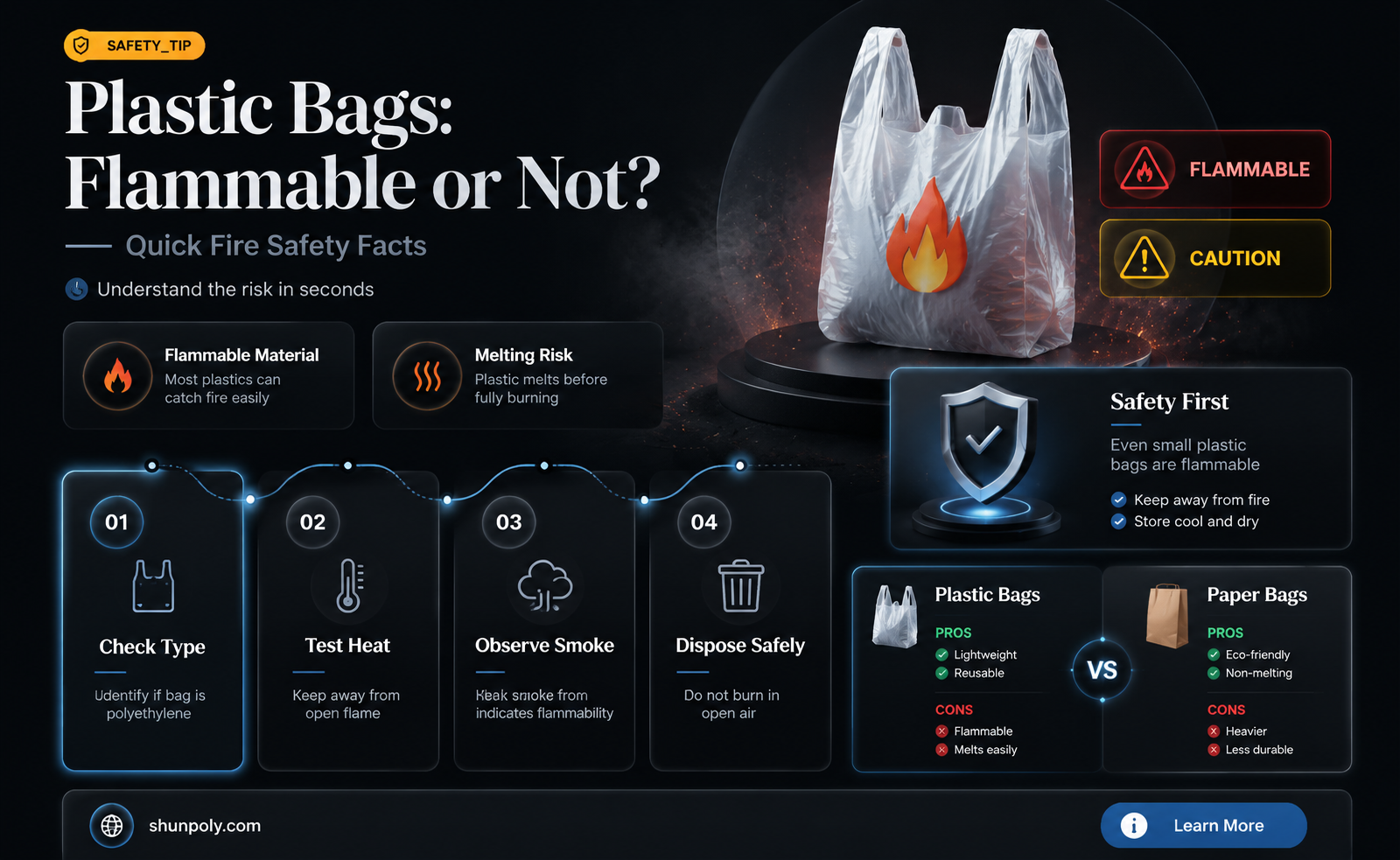 are plastic bags flammable