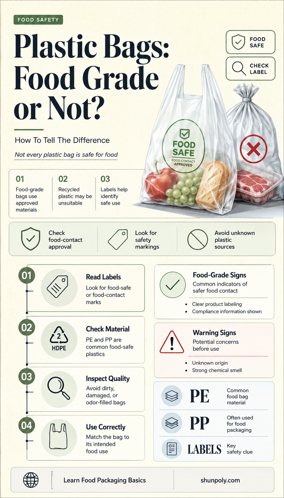 are plastic grocery bags food grade