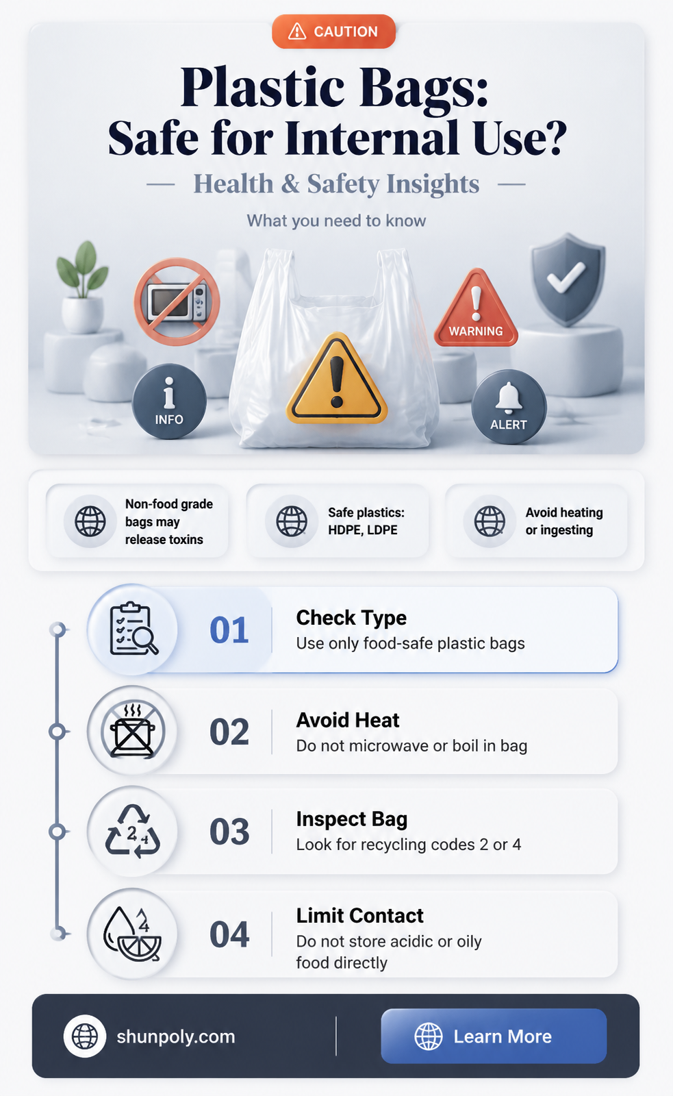 are plastic bags safe for internal use