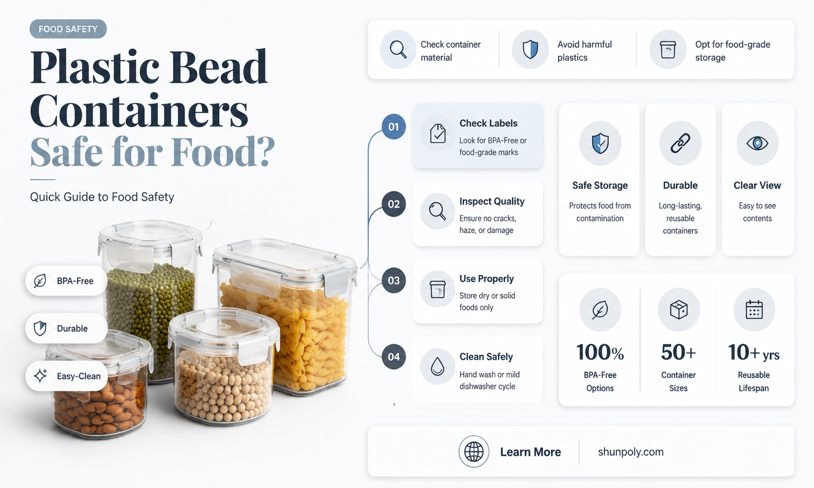 are plastic bead containers food safe