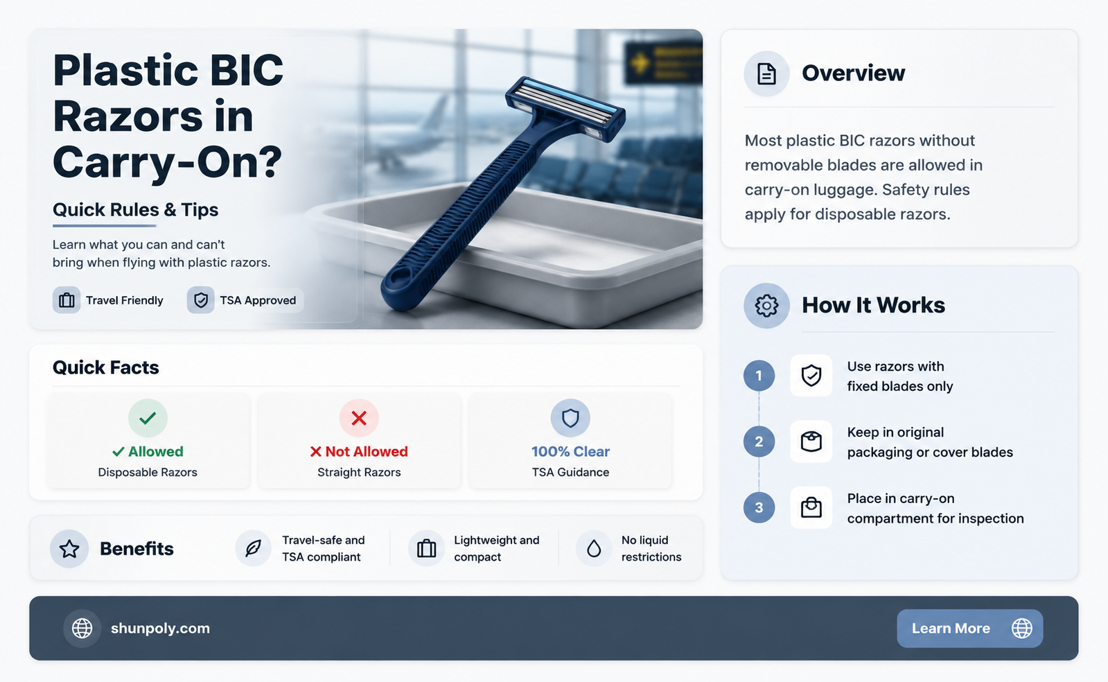 are plastic bic razors allowed on planes