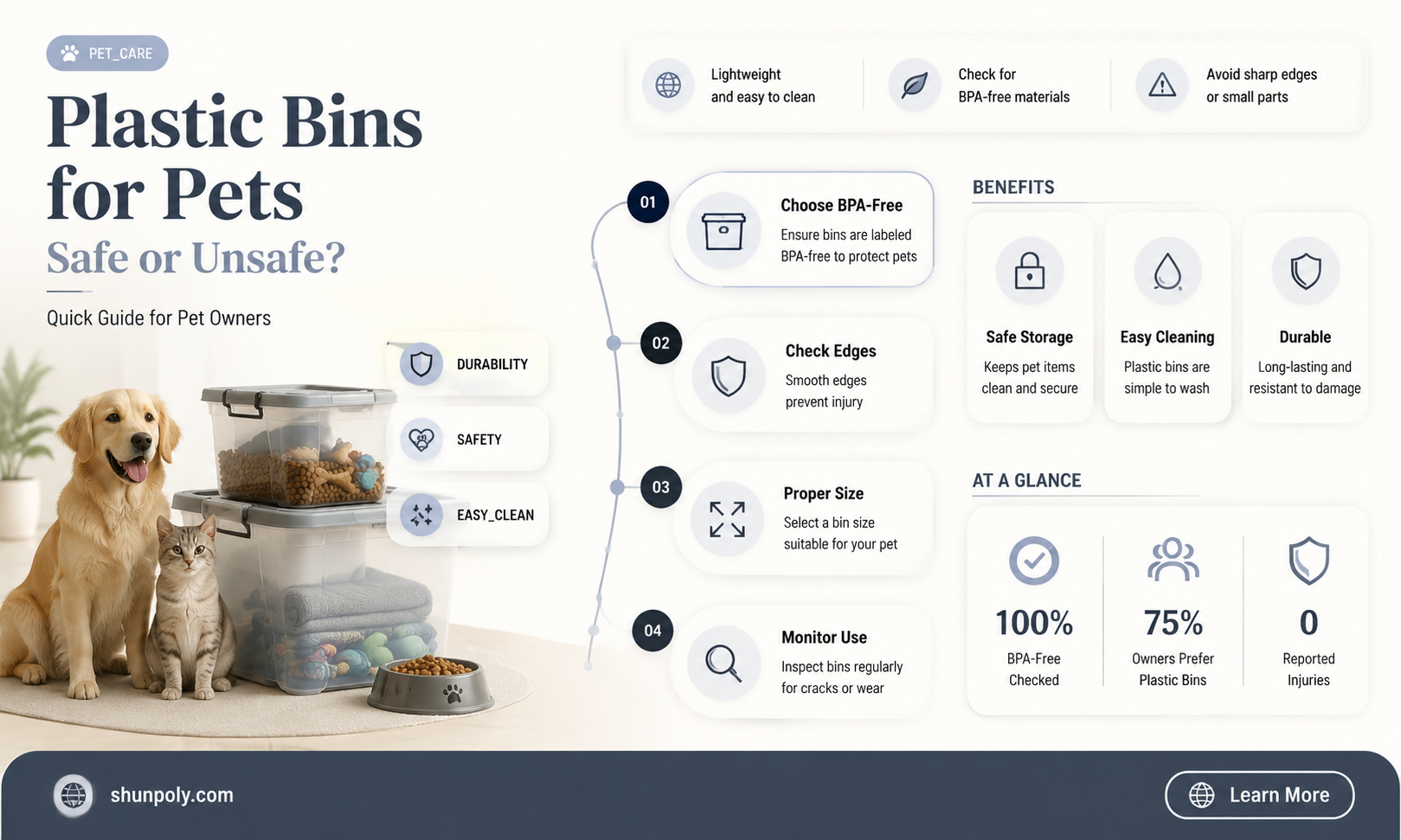 are plastic bins ok for pets