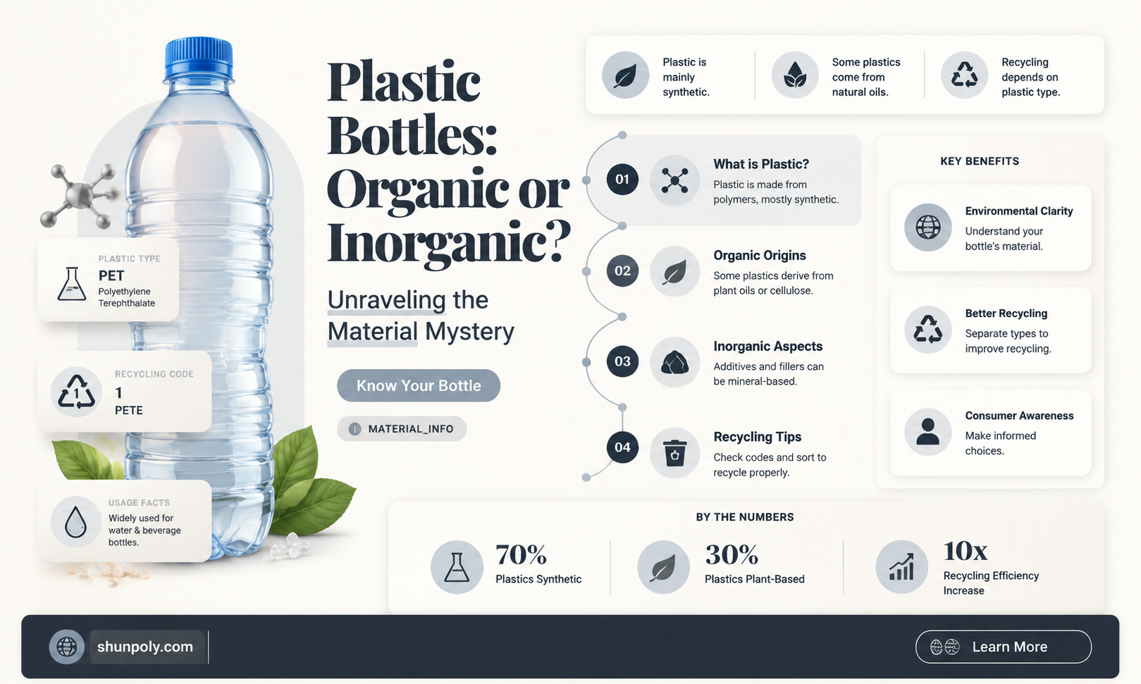 are plastic bottles inorganic or organic