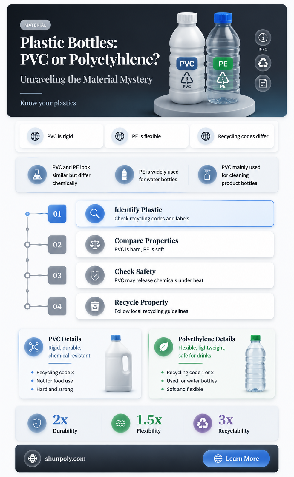 are plastic bottles made from pvc or polyethylene