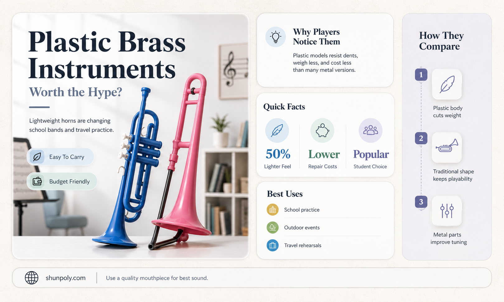 are plastic brass instruments any good
