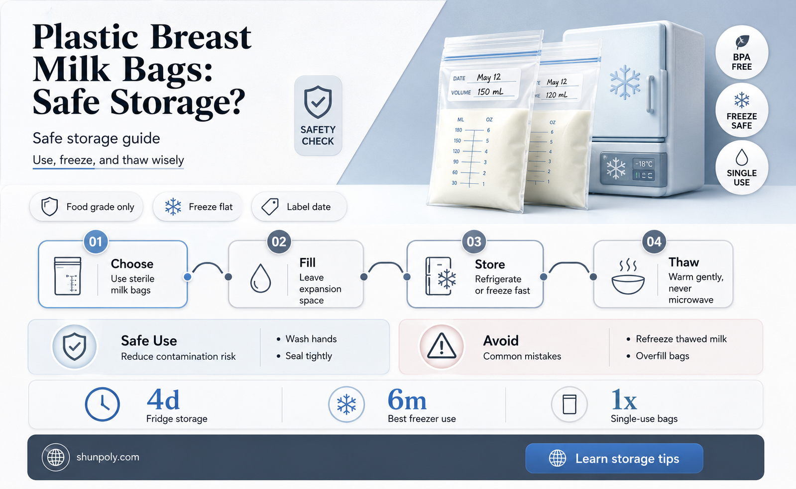 are plastic breast milk storage bags safe