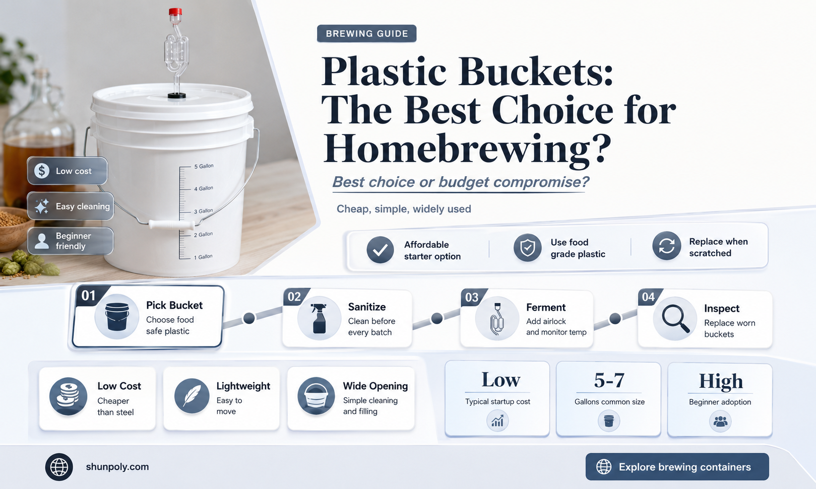 are plastic buckets good for homebrewing