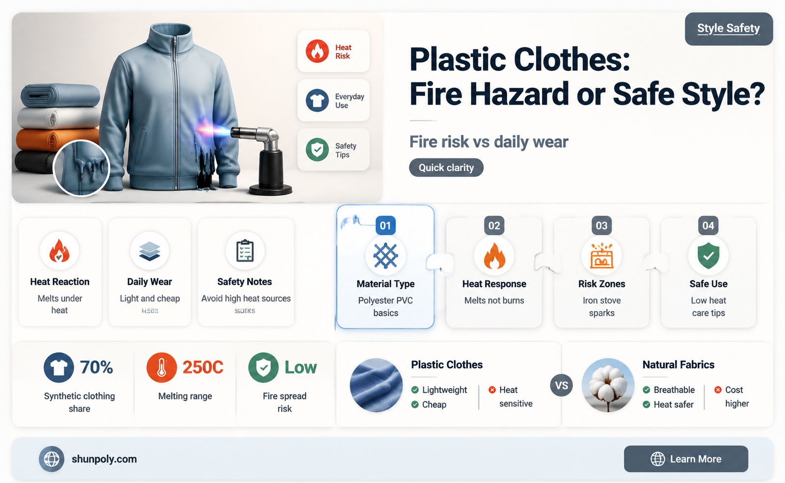 are plastic on clothes a fire hazard