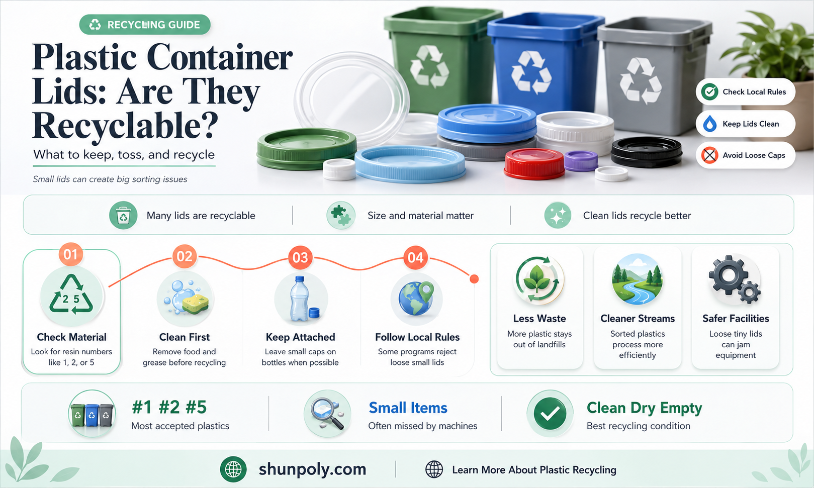 are plastic container lids recyclable