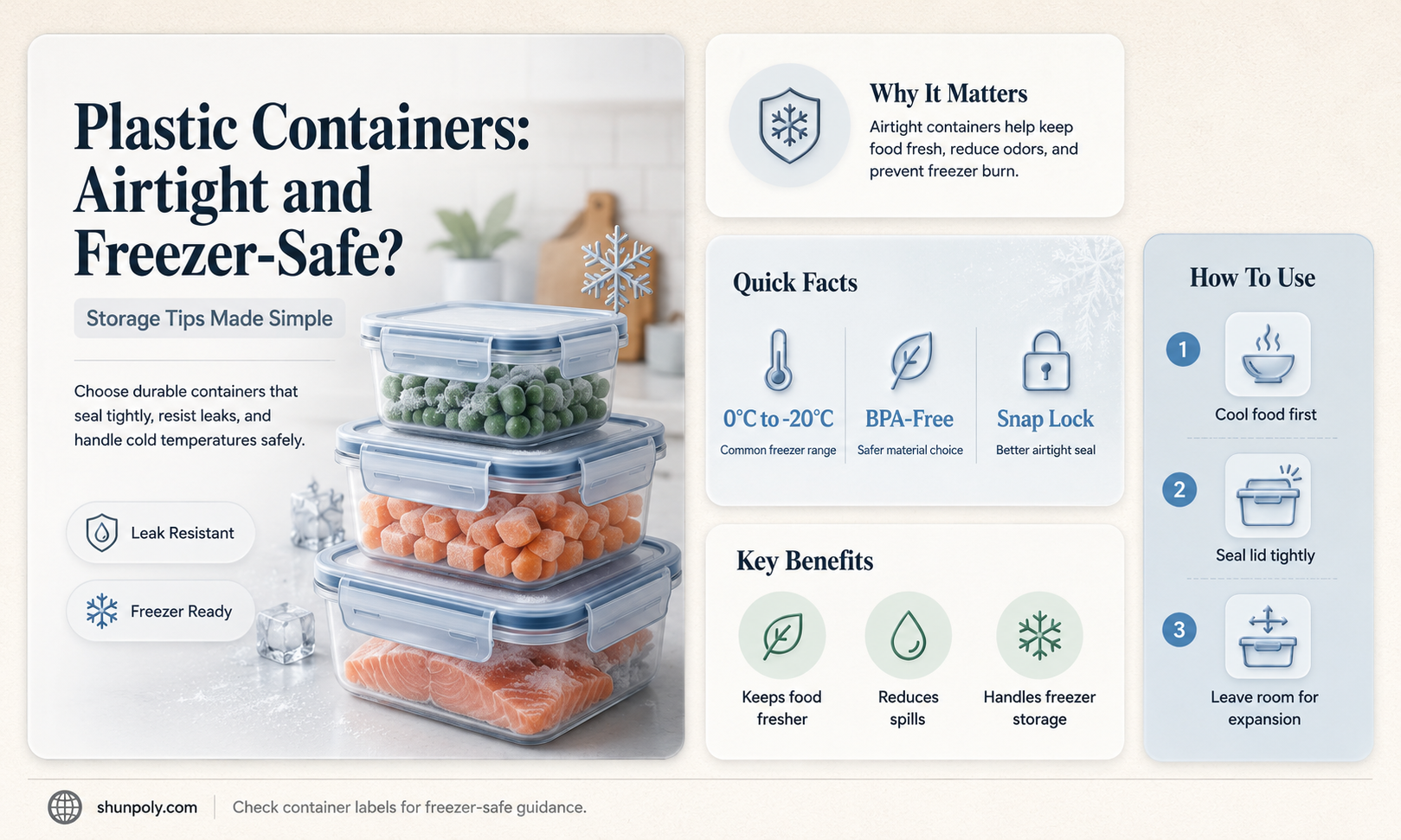 are plastic containers air tight and freezer safe