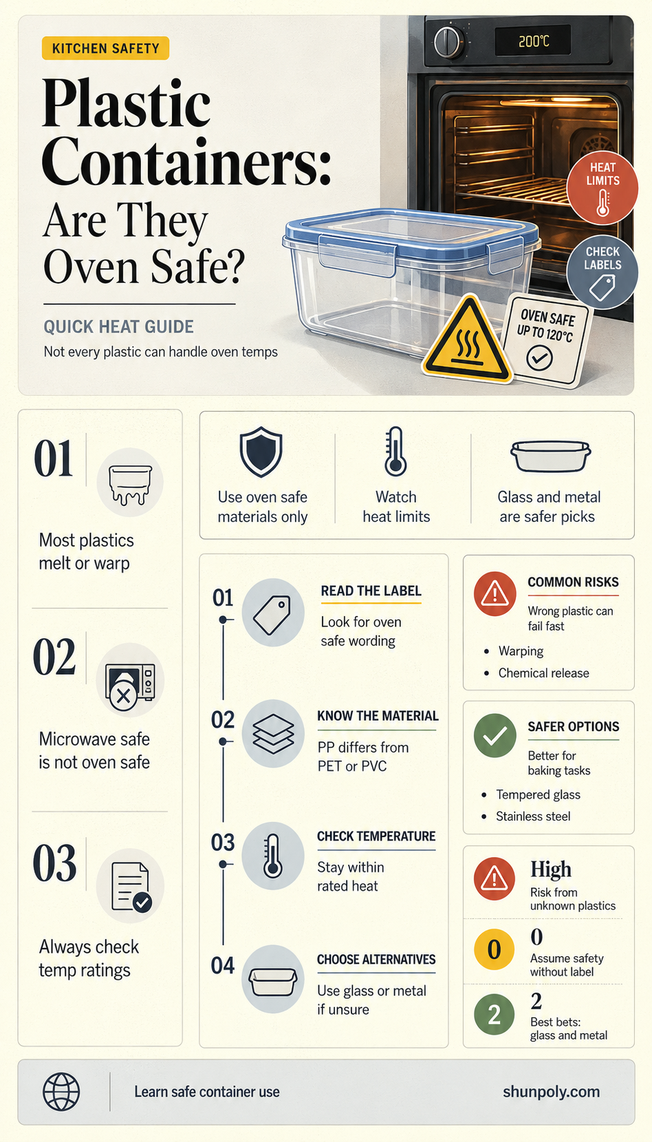 are plastic containers oven safe