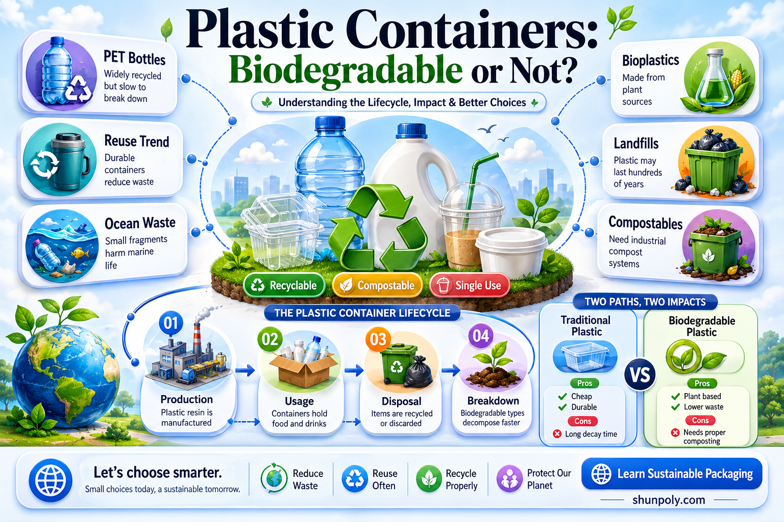 are plastic containers biodegradable
