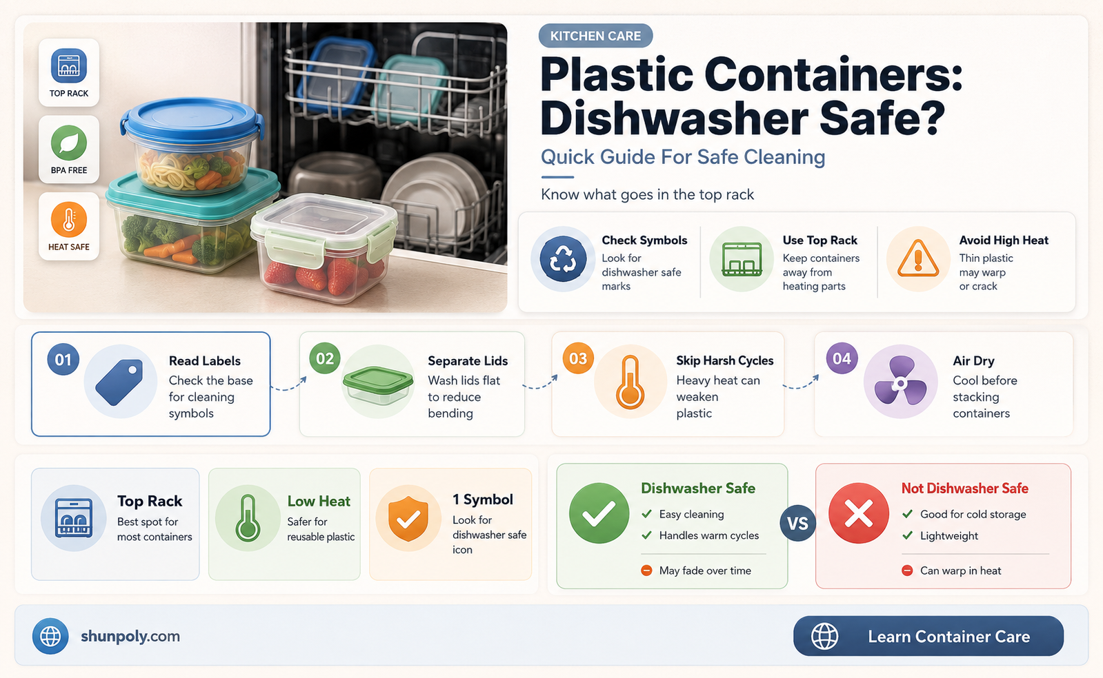 are plastic containers dishwasher safe