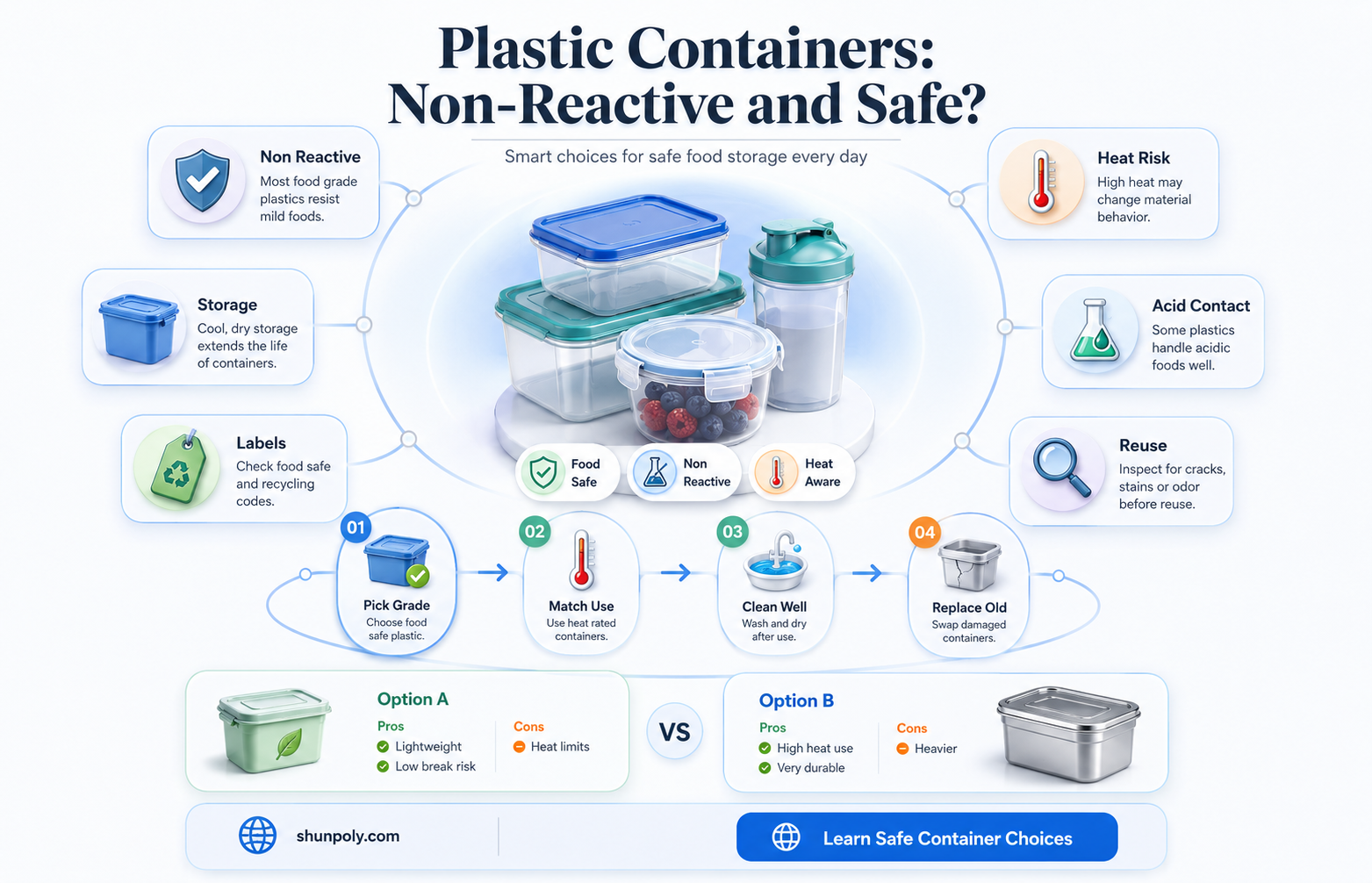 are plastic containers non reactive