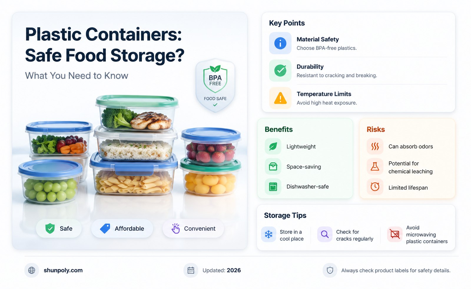 are all plastic containers suitable for food storage