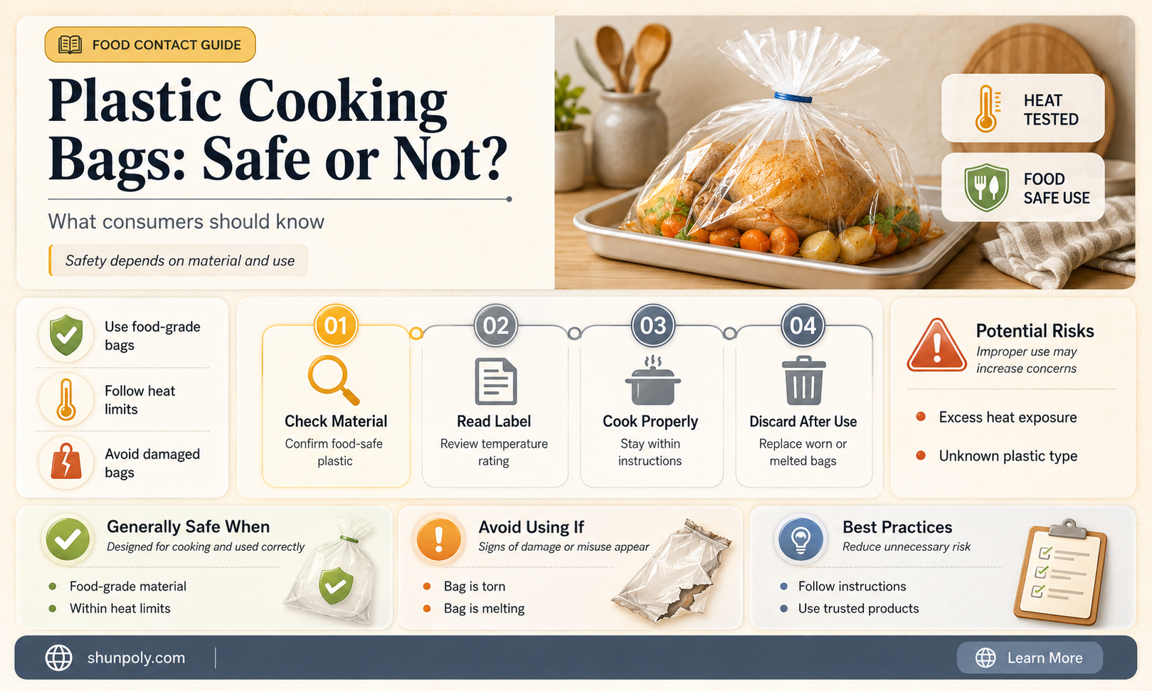 are plastic cooking bags safe