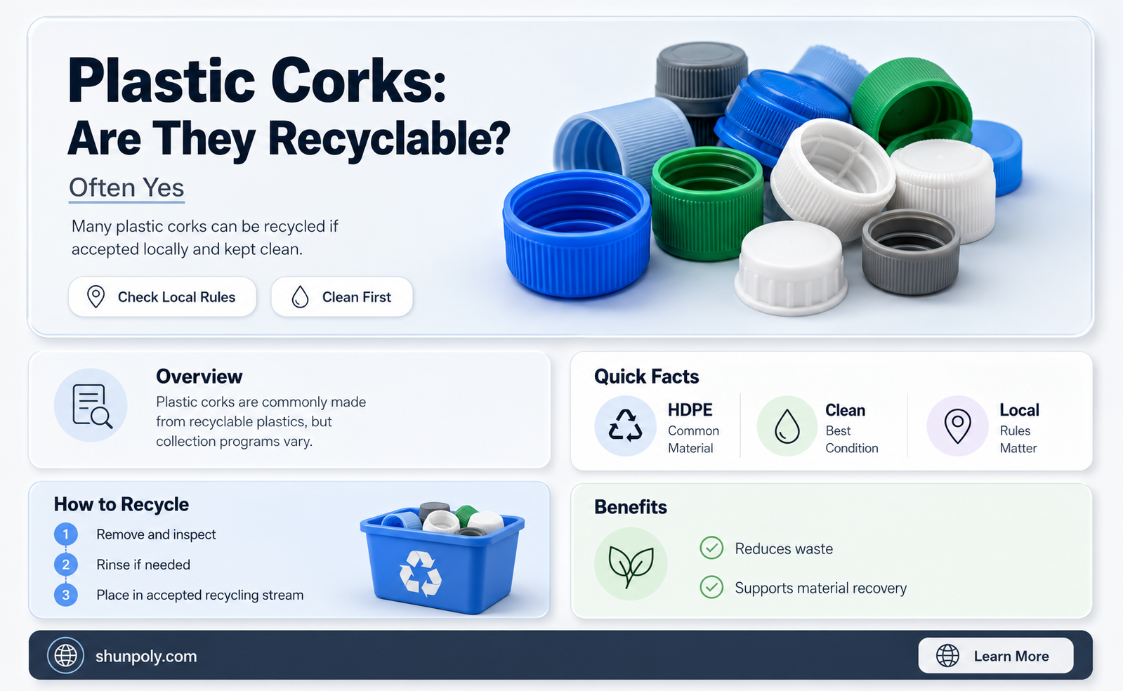 are plastic corks recyclable