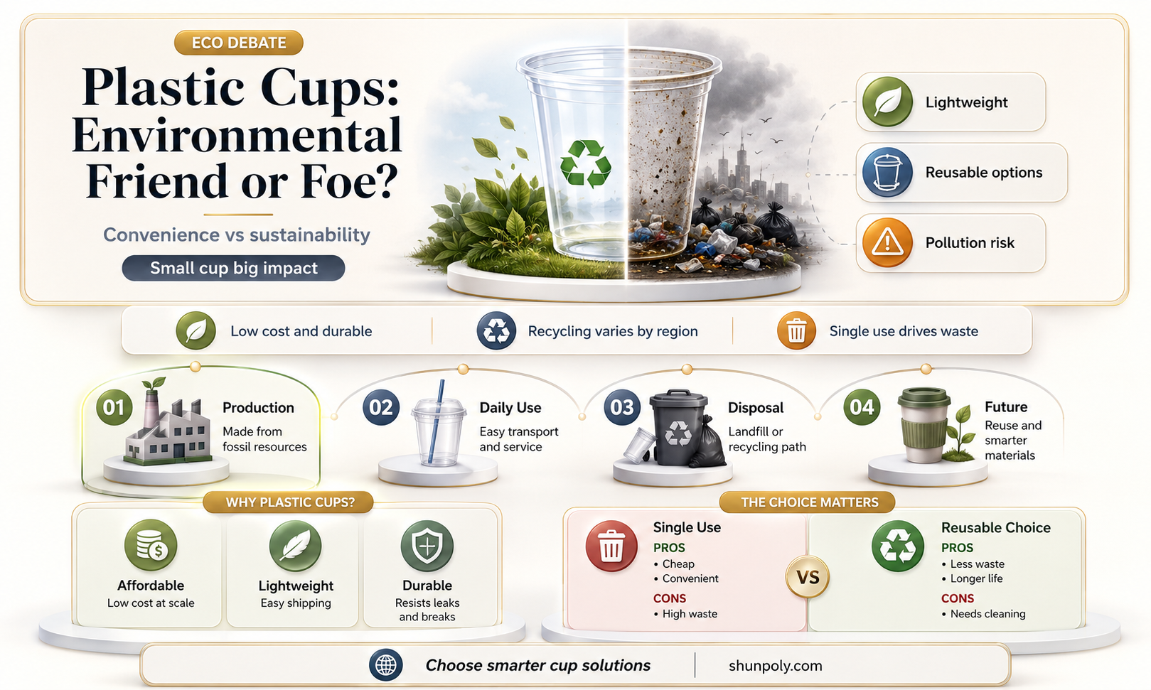 are plastic cups good for the environment