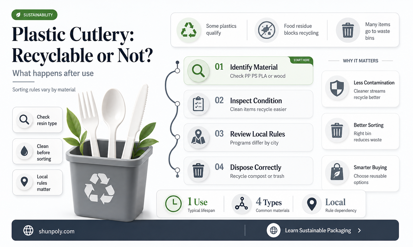 are plastic cutlery recyclable