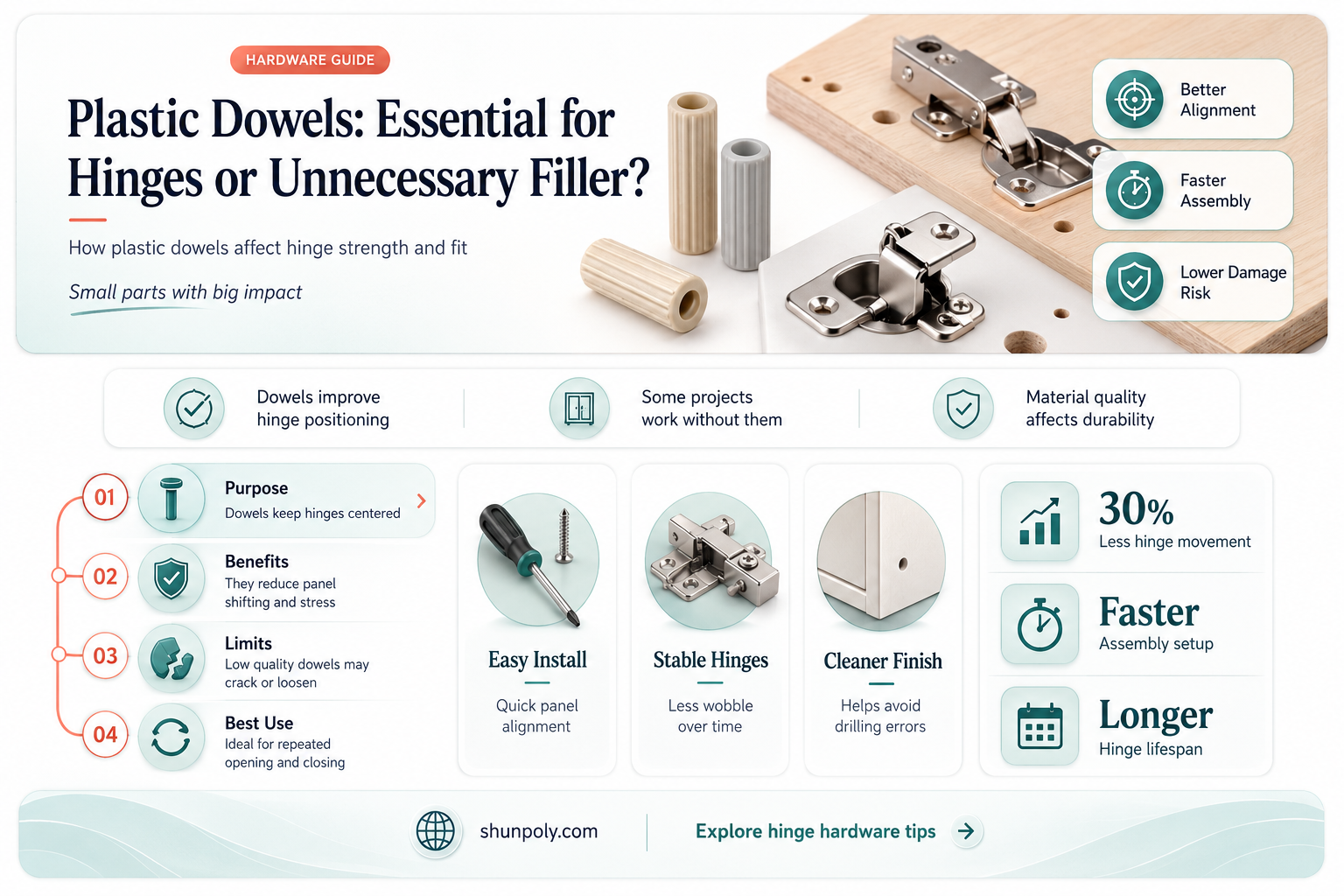 are plastic dowels necessary for hinges