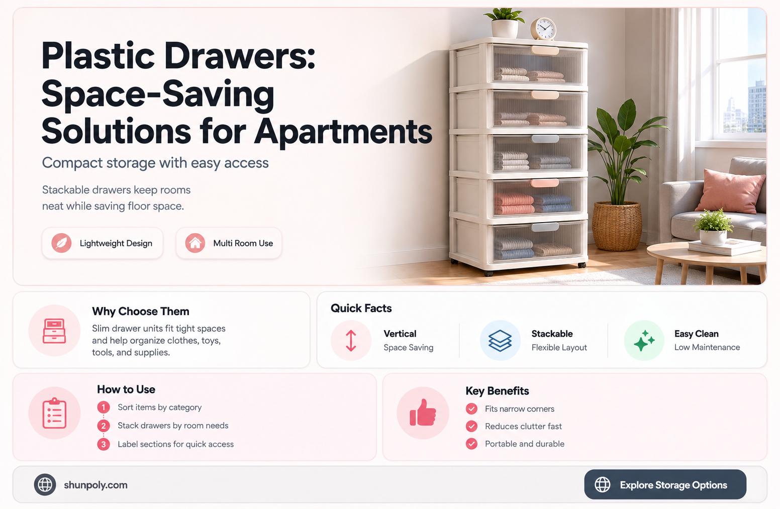 are plastic drawers best for apartments