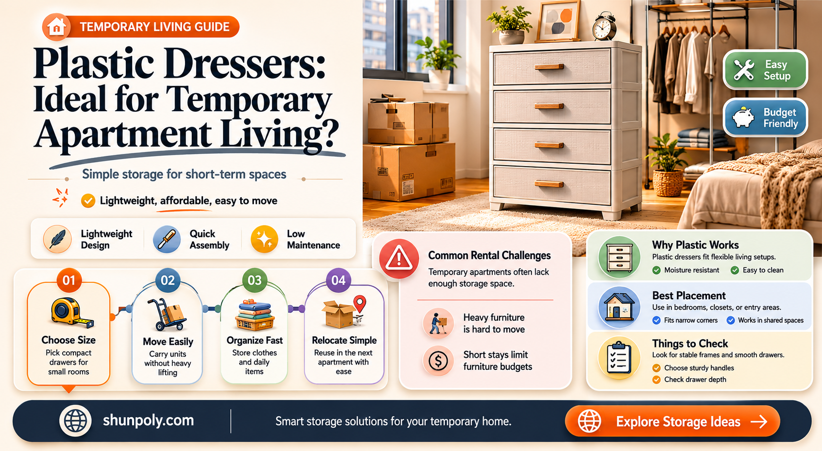 are plastic dressers best for apartments
