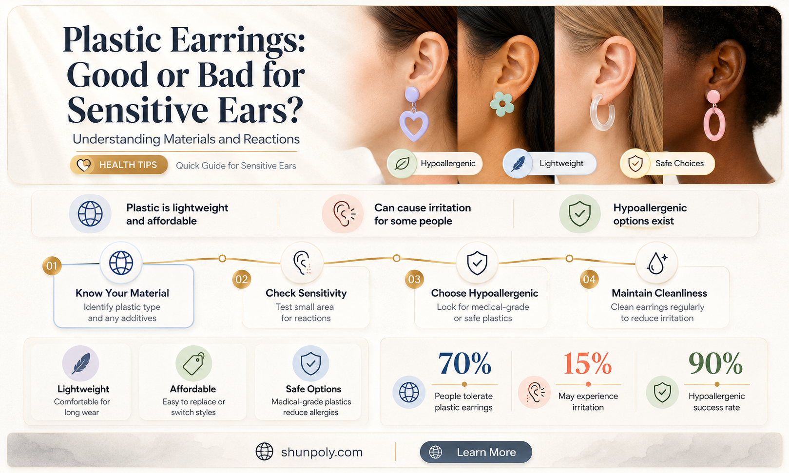 are plastic earrings good for sensitive ears