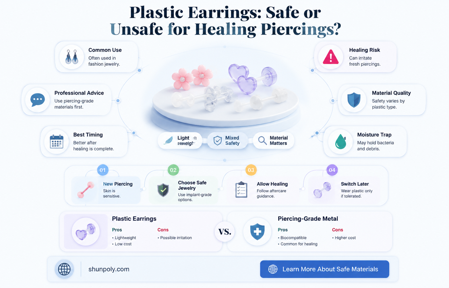 are plastic earrings good for healing