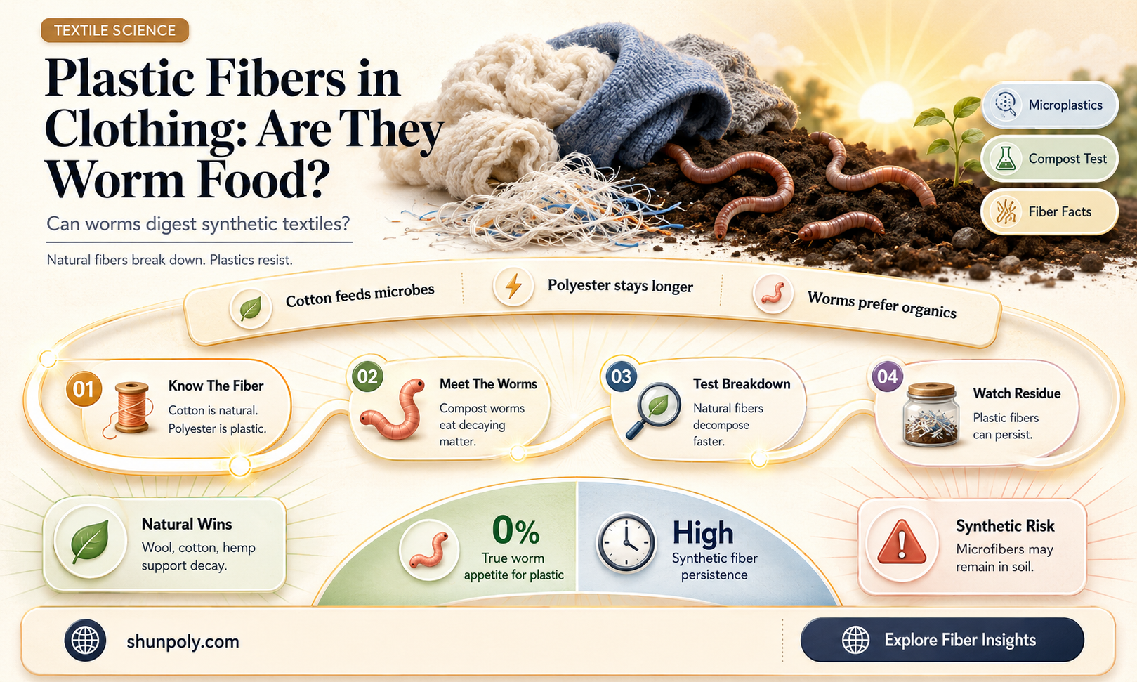 are plastic fiber in clothing worm