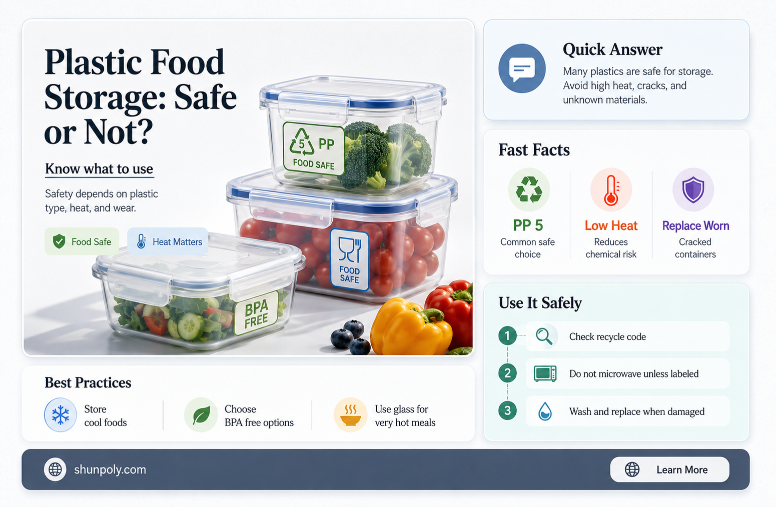 are plastic containers okay for sotring food