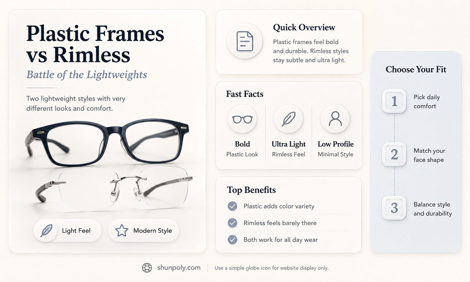 are plastic frames lighter than rimless