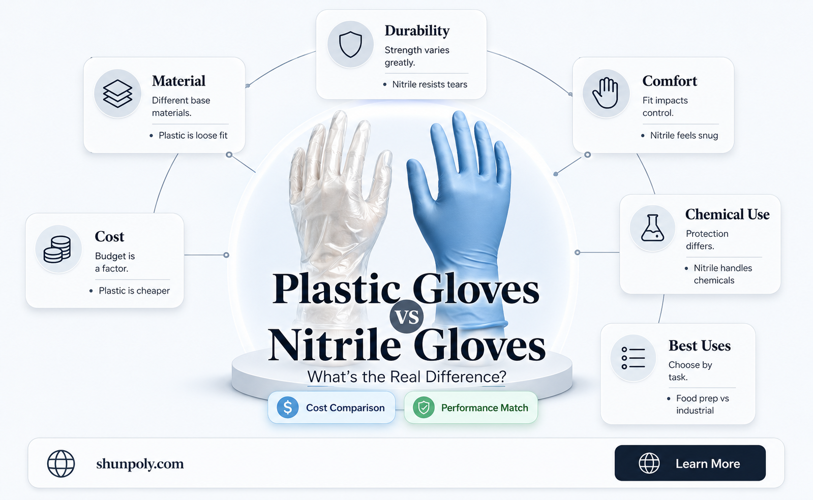 are plastic gloves the same as nitrile