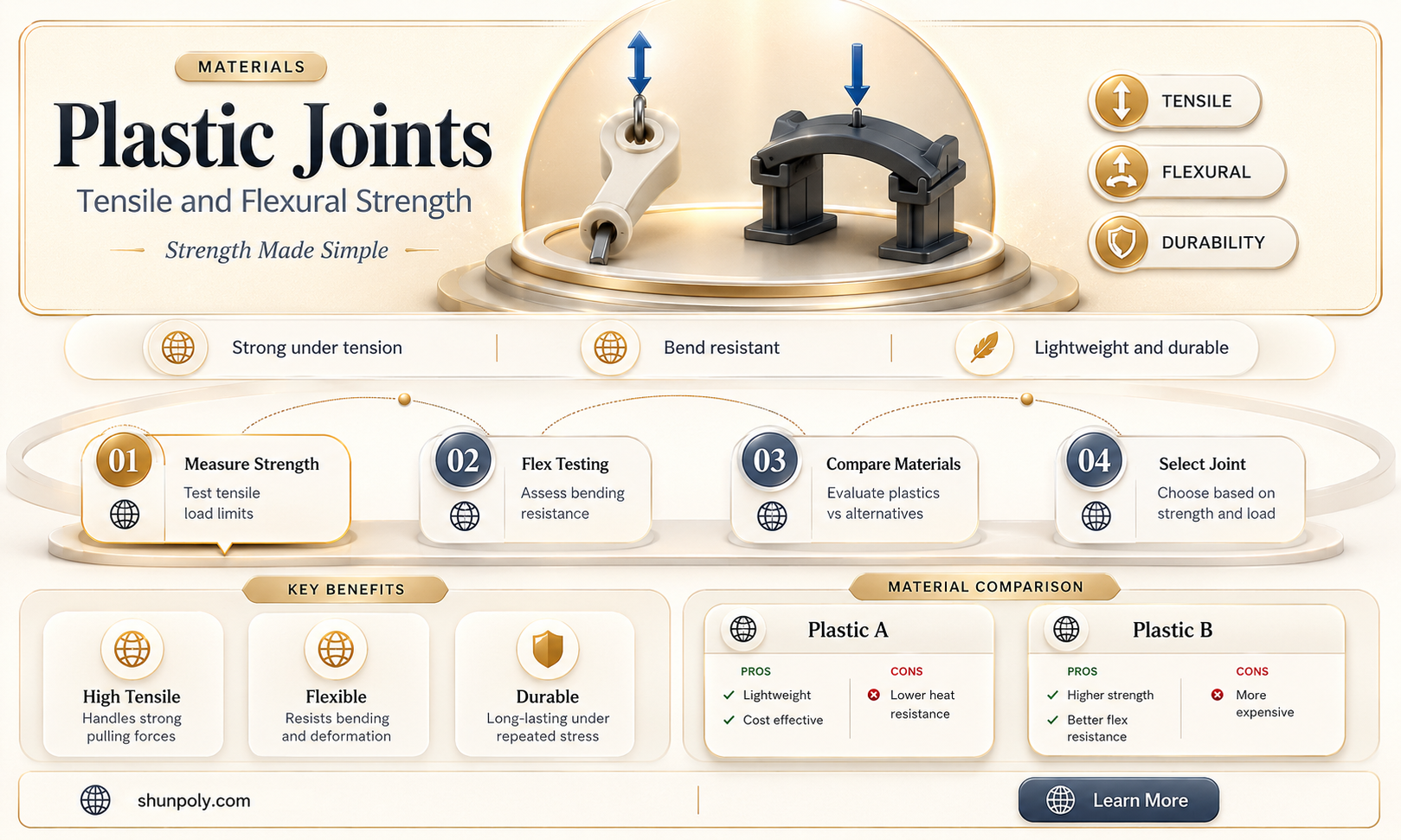 are plastic joints tensile or flexural strength