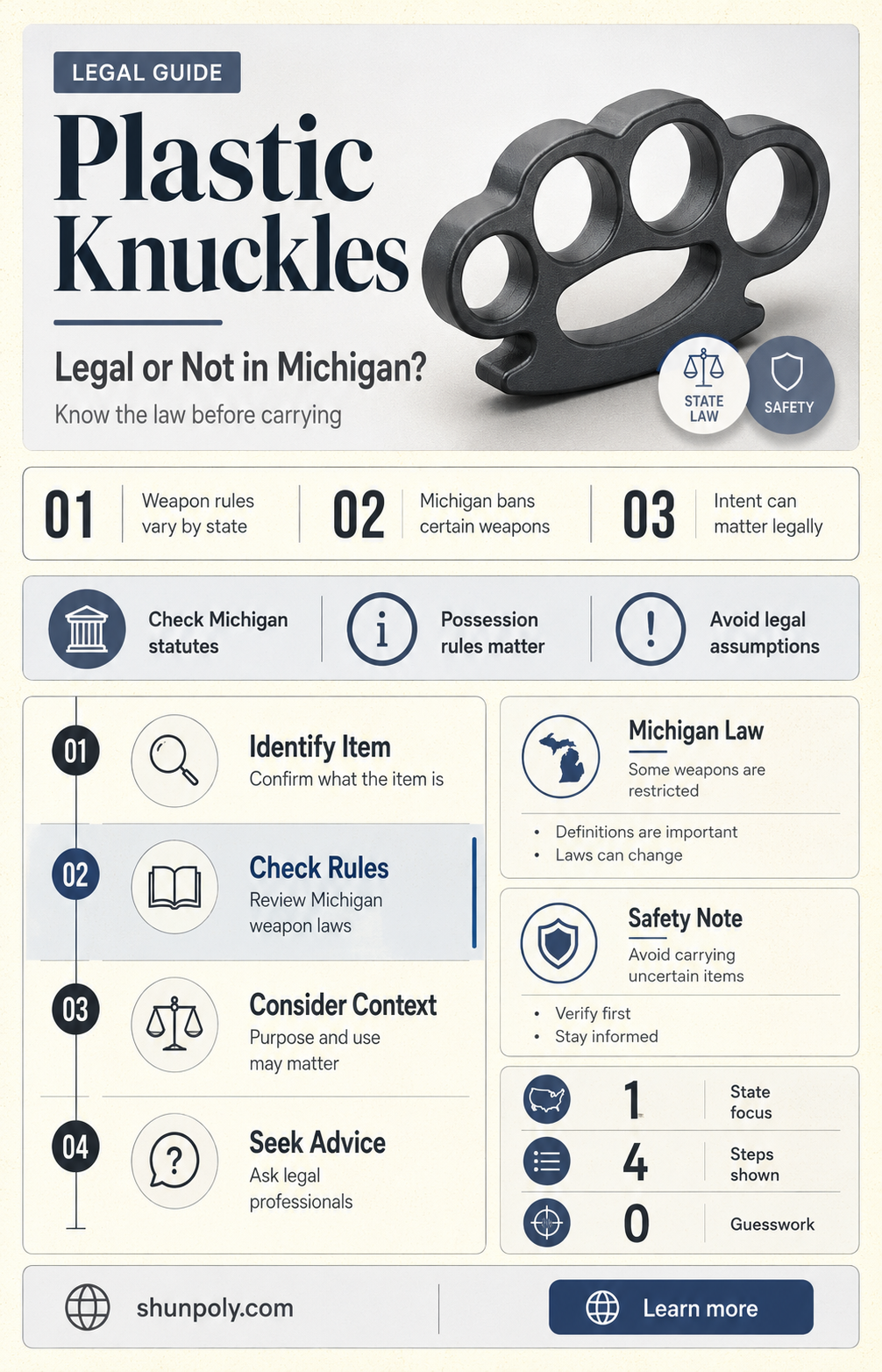 are plastic knuckles illegal in michigan