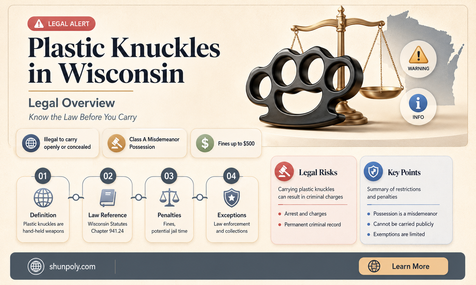 are plastic knuckles legal in wisconsin
