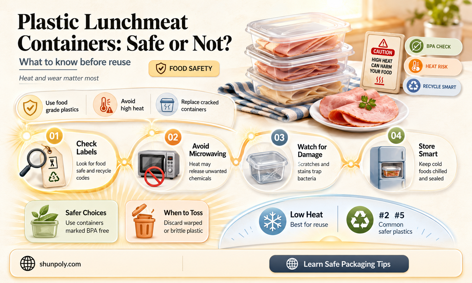 are plastic containers from grocery lunchmeat safe