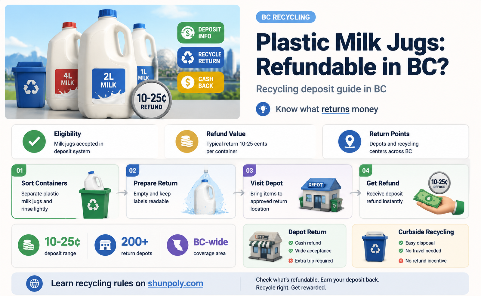 are plastic milk jugs refundable in bc