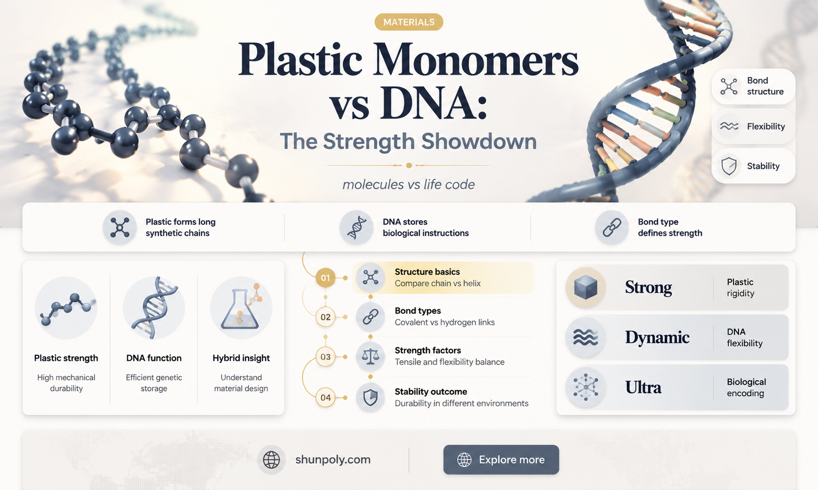 are plastic monomers stronger than dna