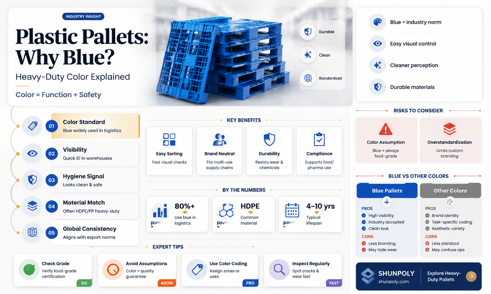 are heavy duty plastic pallets blue