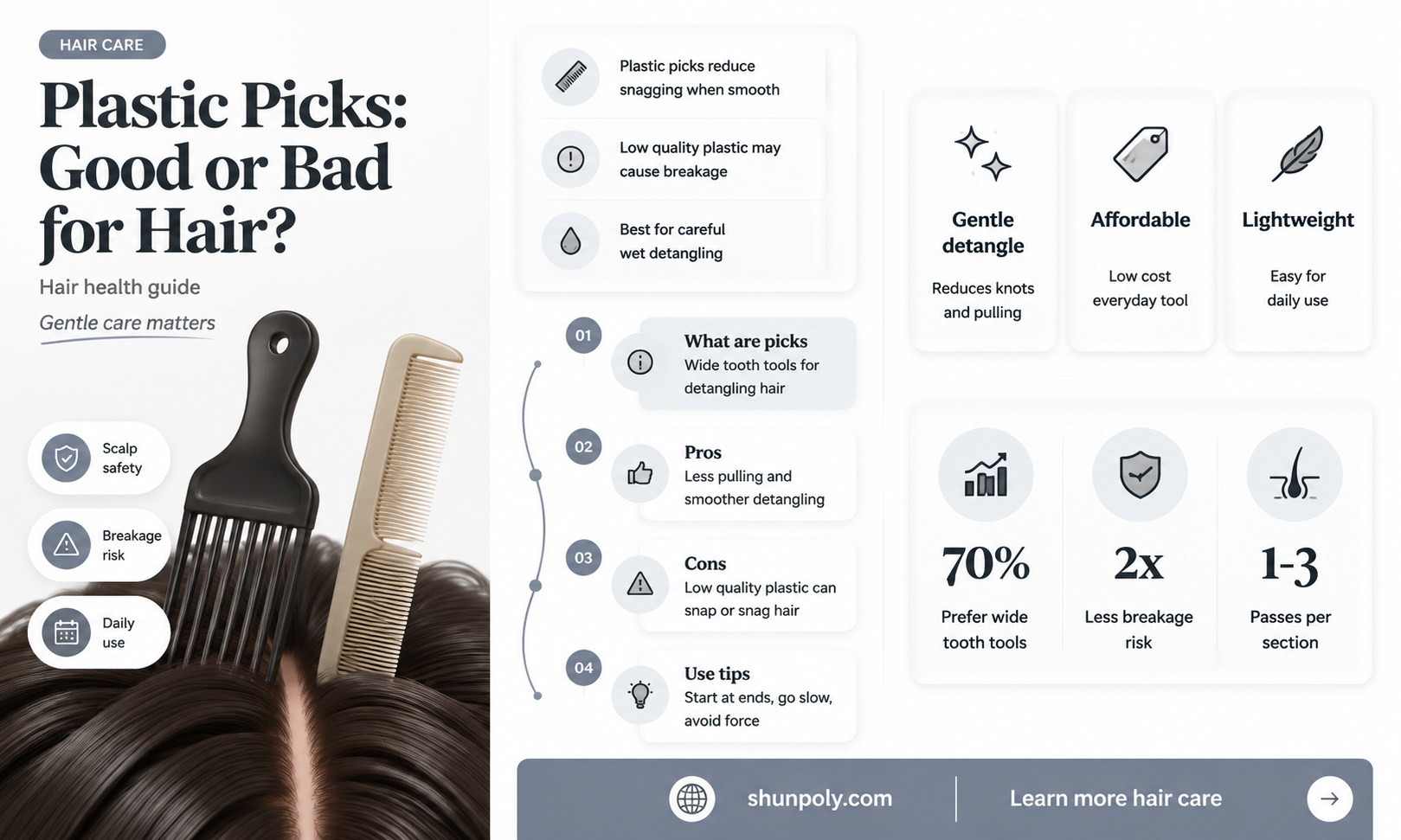 are plastic picks good for hair