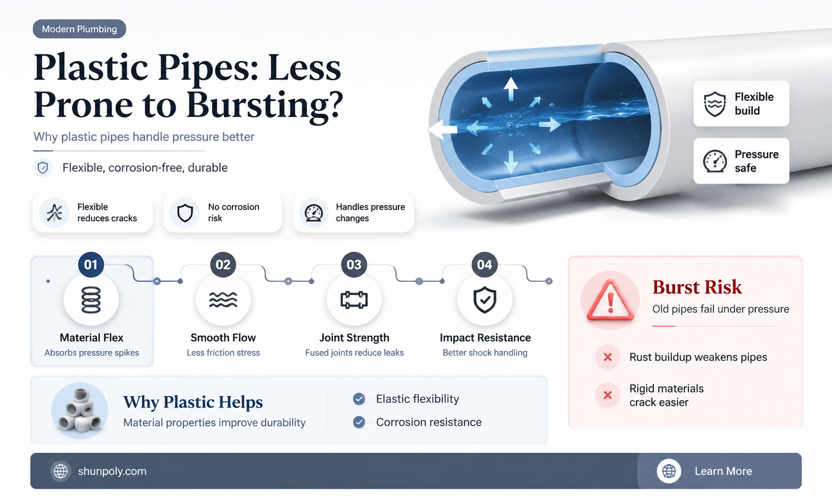 are plastic pipes less likely to burst