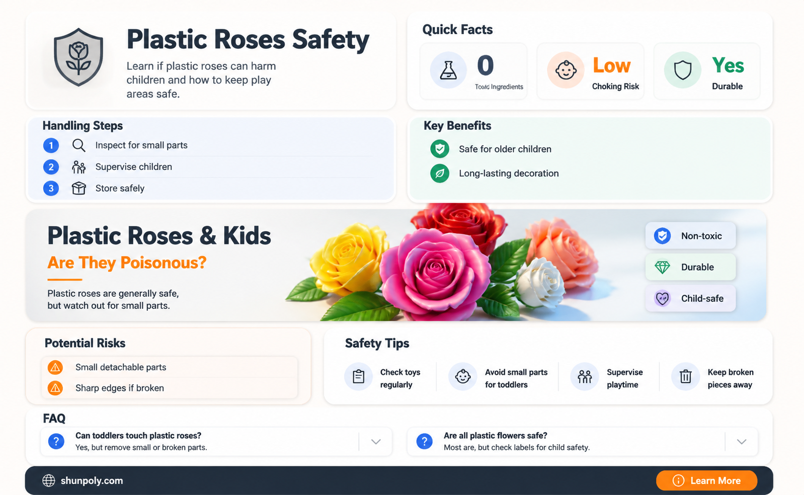 are fake plastic roses poisonous for children