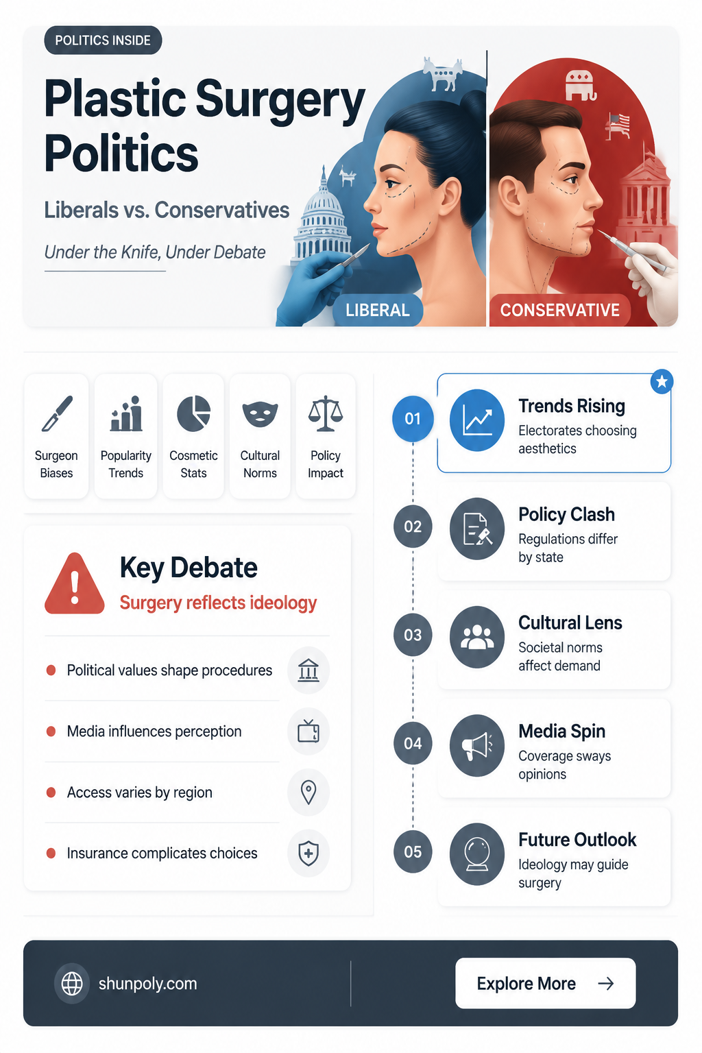 are liberals or conservatives more likely to get plastic surgery