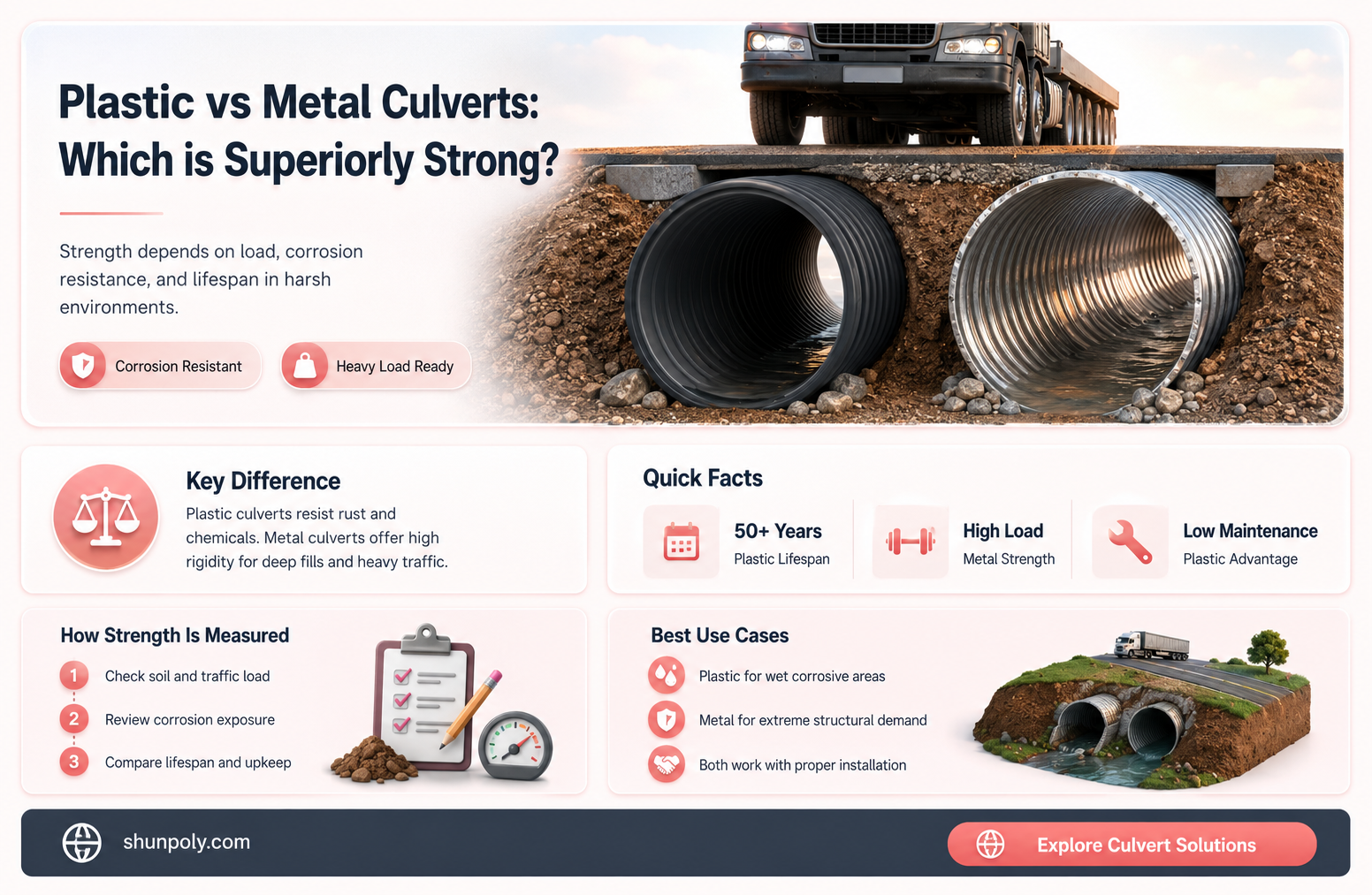 are plastic culverts as strong as metal