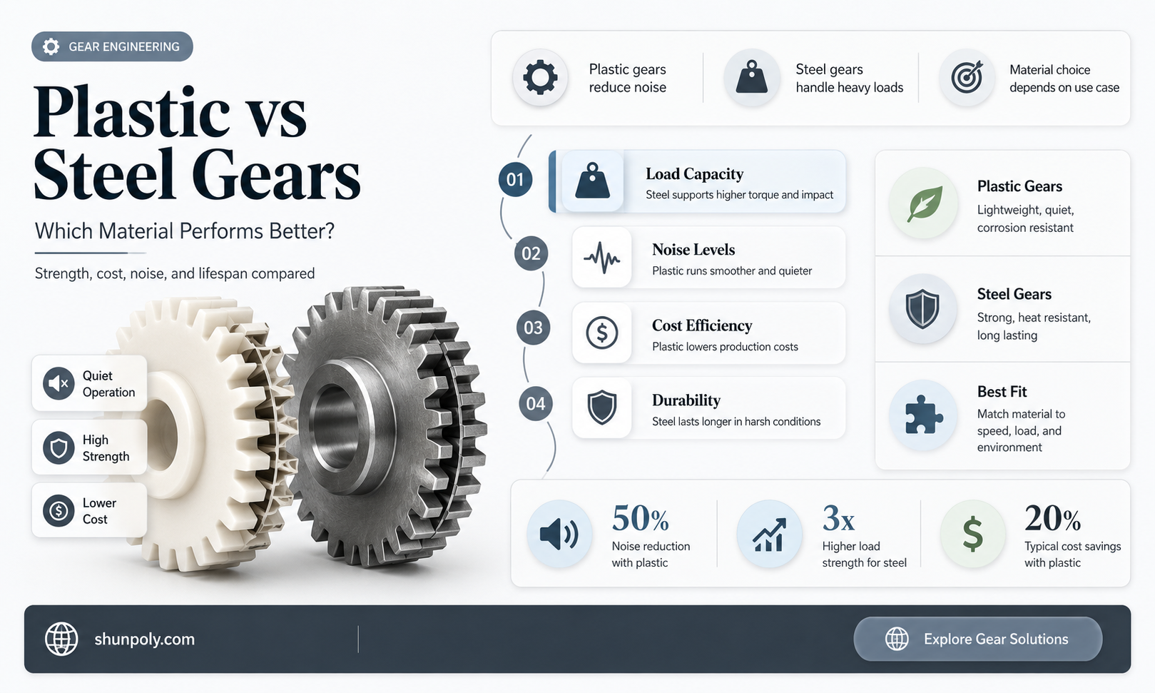 are plastic gears as strong as steel