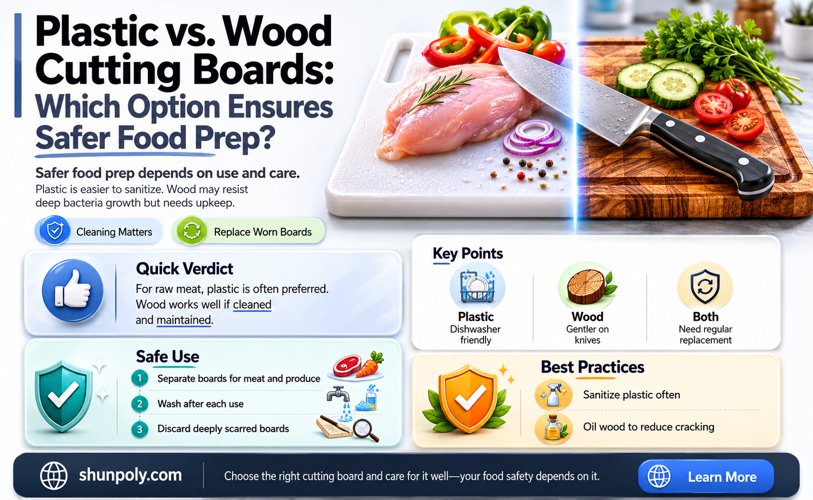 are plastic cutting safer than wood