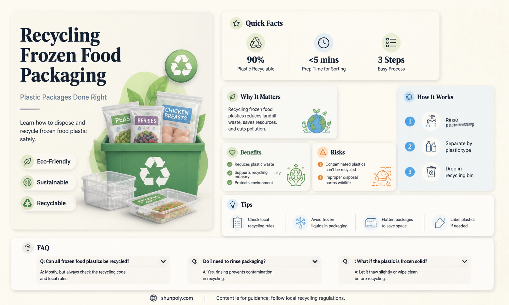 are frozen food plastic packages recyclable